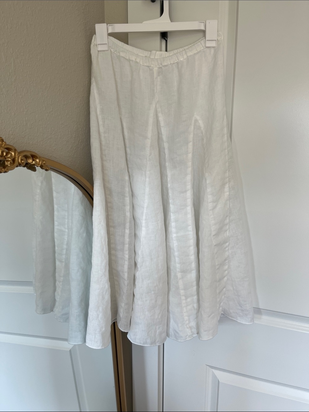 CP Shades Fanny 100% Linen White Midi Skirt - Picture 5 of 13